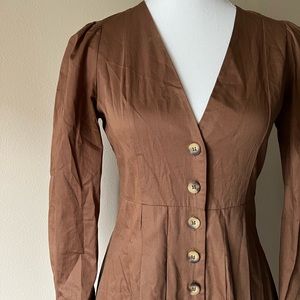 zara button up pleated dress